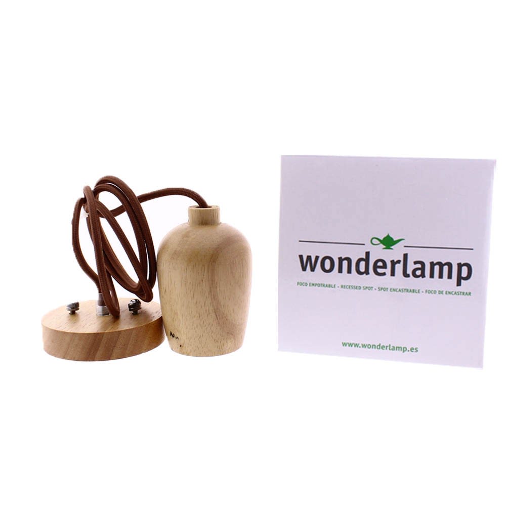 Suspension marron bois verni — vue 4