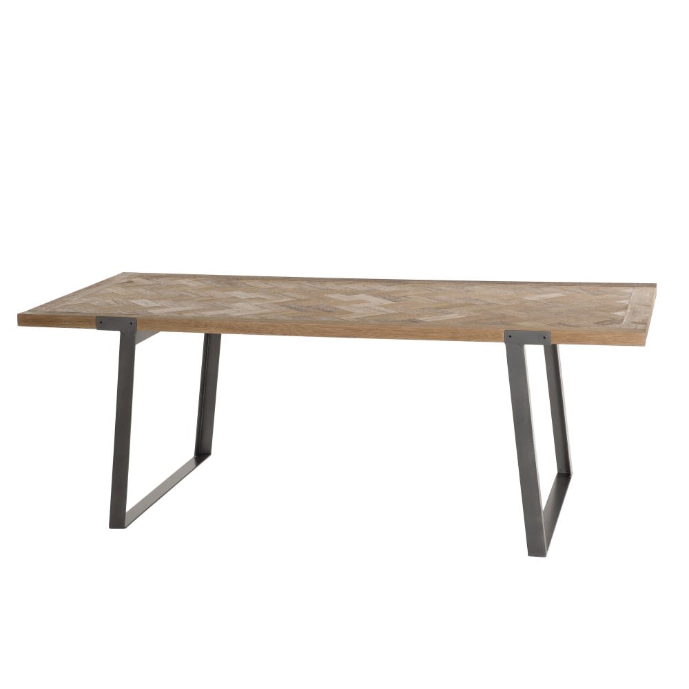 MACABANE Esstisch aus Tannenholz und Metall L220 style landhaus Beige