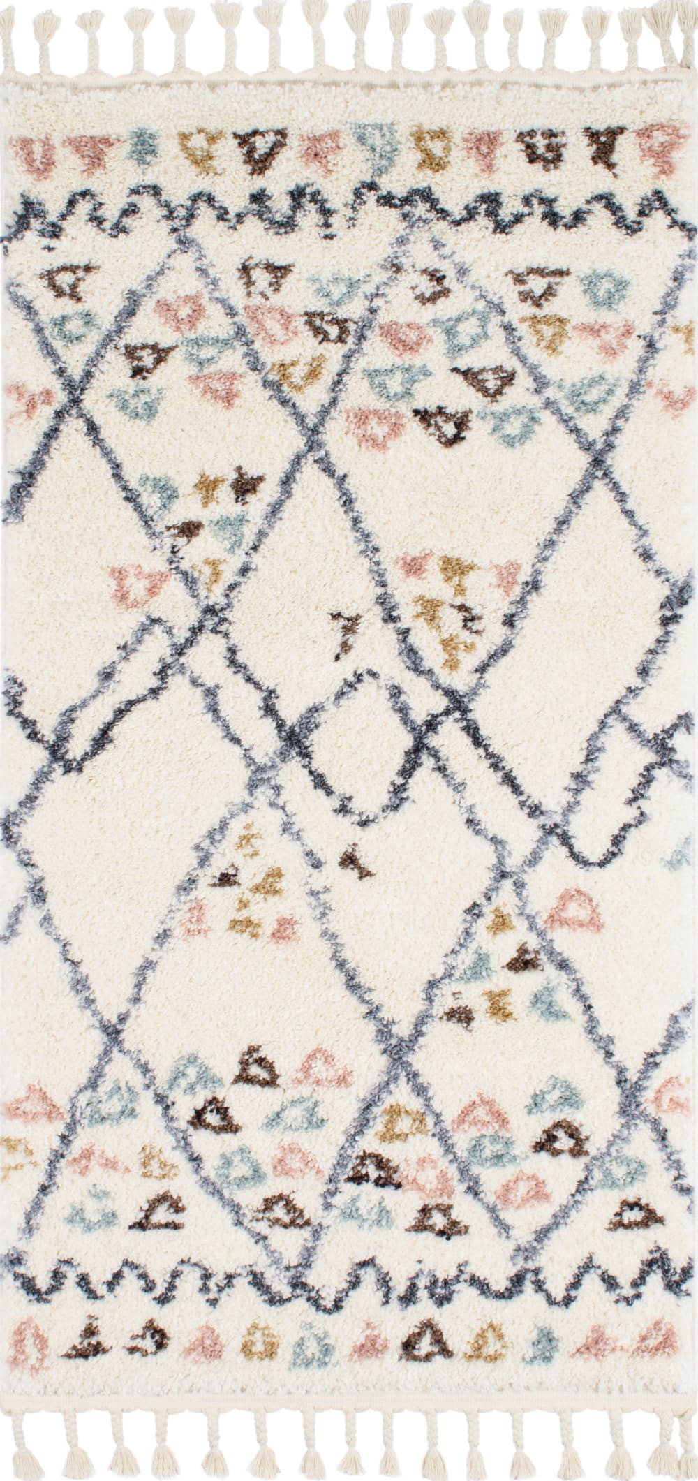 Tapis de couloir ethnique crème  80x150 style  berbere