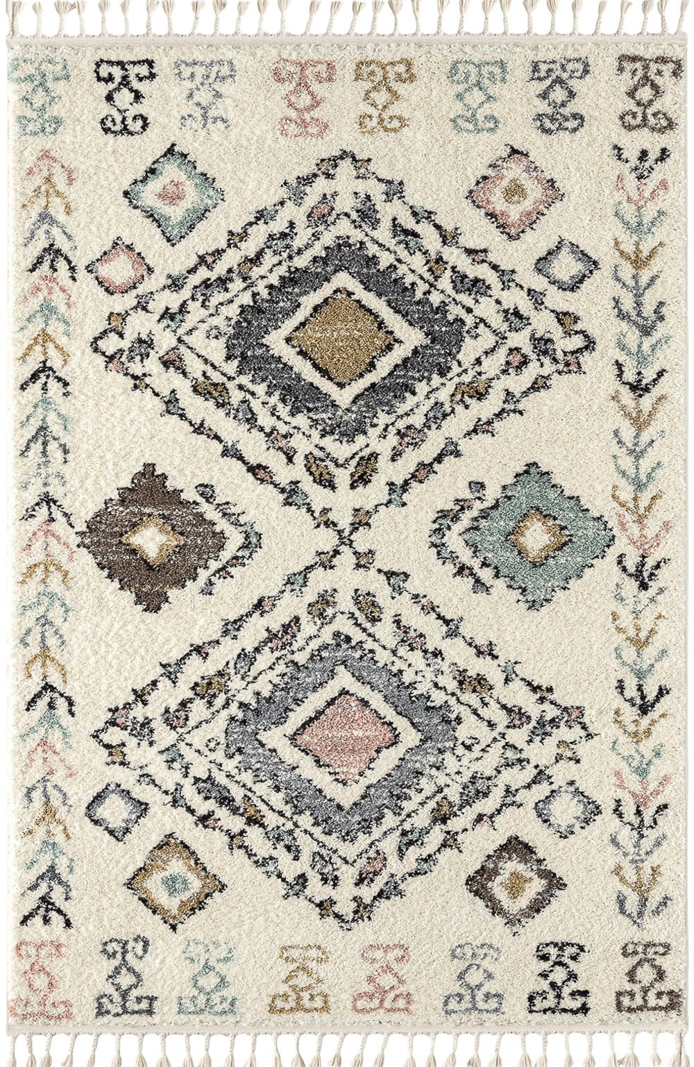 Tapis salon berbere crème  200x290 style ethnique