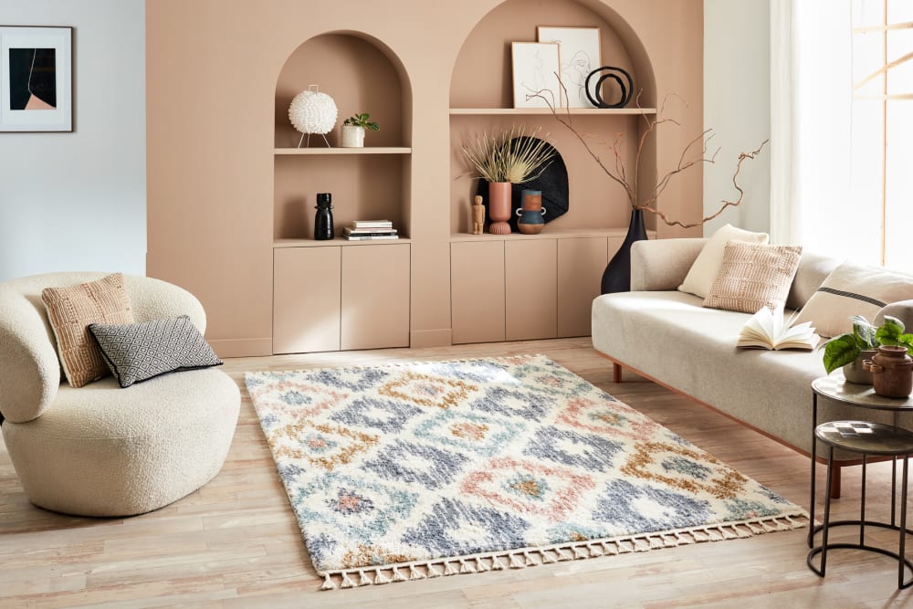 Tapis salon berbere 160x230 à motif géométrique pastel — vue 3