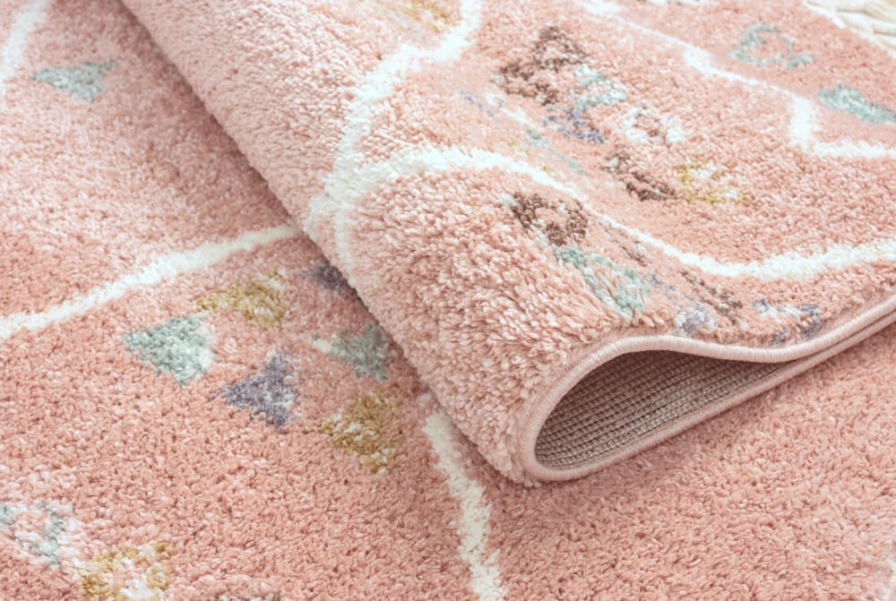 Tapis salon ethnique rose 120x170 style berbere — vue 4