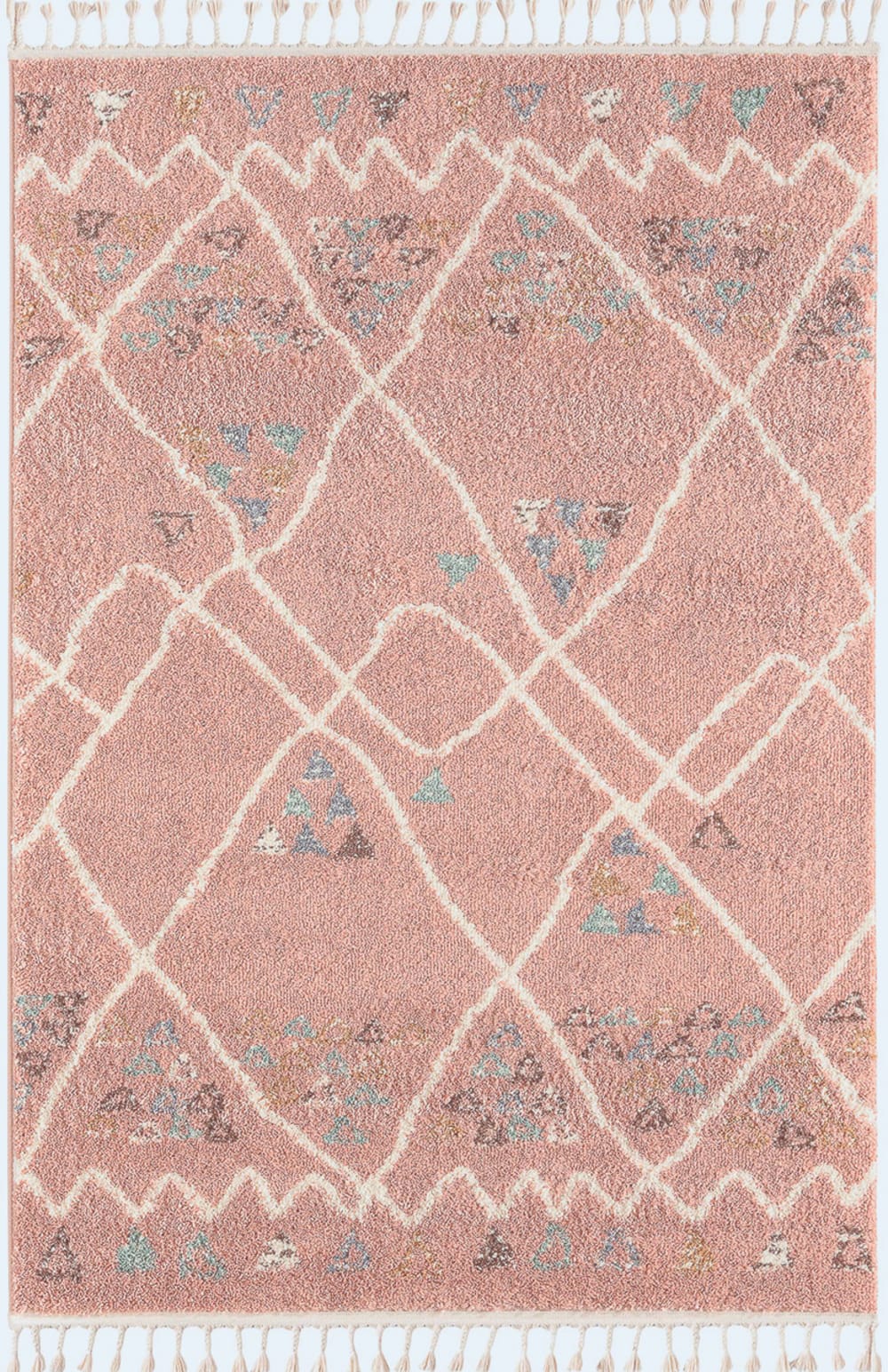 Alfombra de salon rosa étnica 160x230 estilo bereber