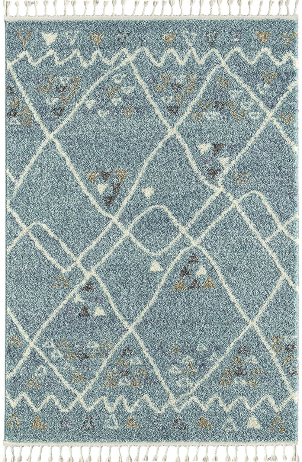 Nazar Türkiser Berber Wohnzimmerteppich 120x170 Ethno-Stil style modern Blau Pvc - Polyvinlychlorid