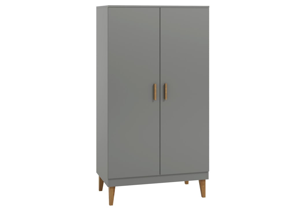 Armoire 2 portes Gris et Chêne (Nateo Concept) - Image 1