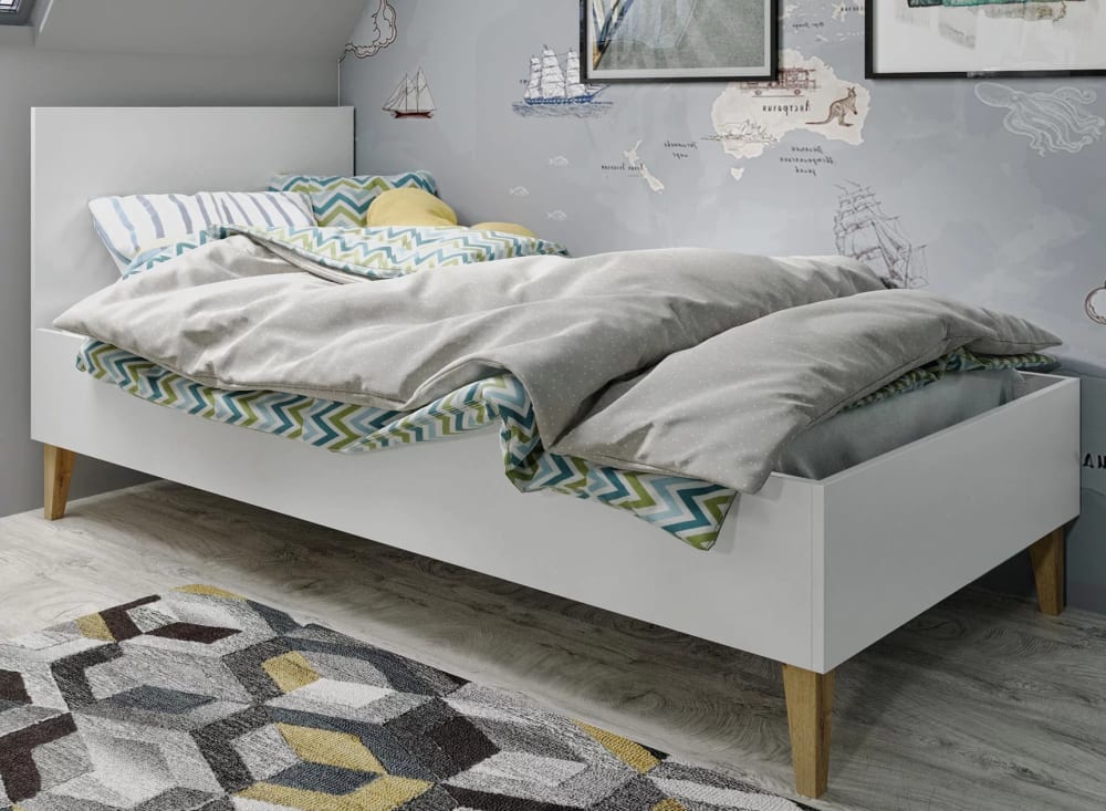 Lit enfant 80x180 Blanc et Chêne (Kocot Kids) - Image 1
