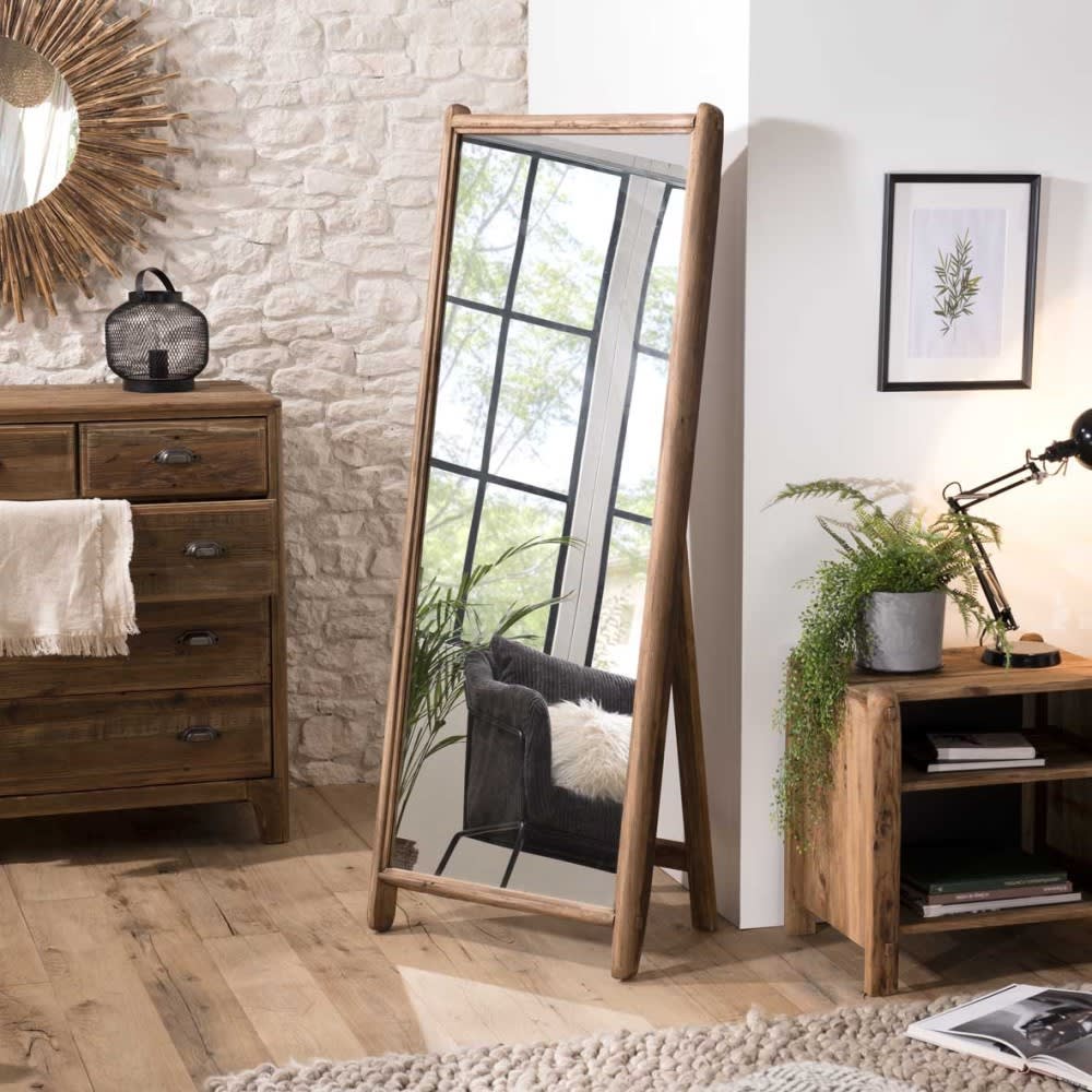 Espejo con patas madera pino reciclada marrón de 62x165 - Maisons du Monde