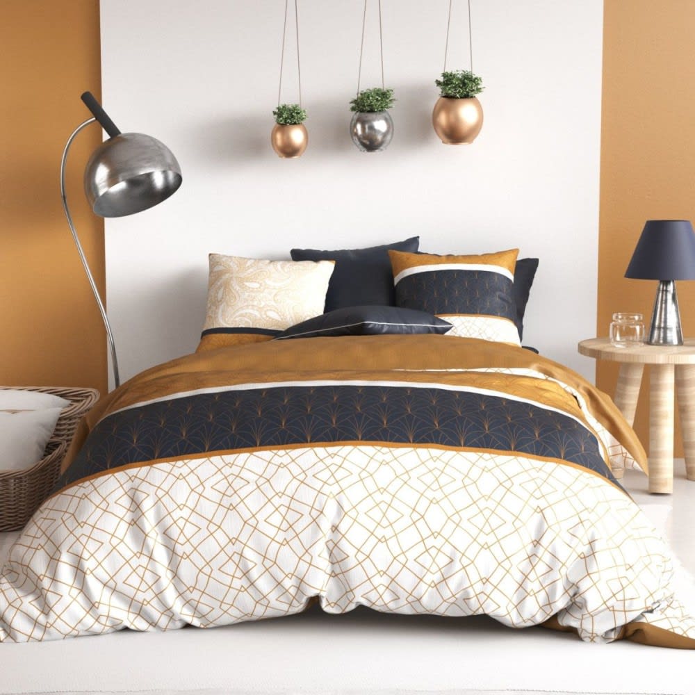 Parure de couette 100% coton 57 fils imprimée 240x220cm 2 taies