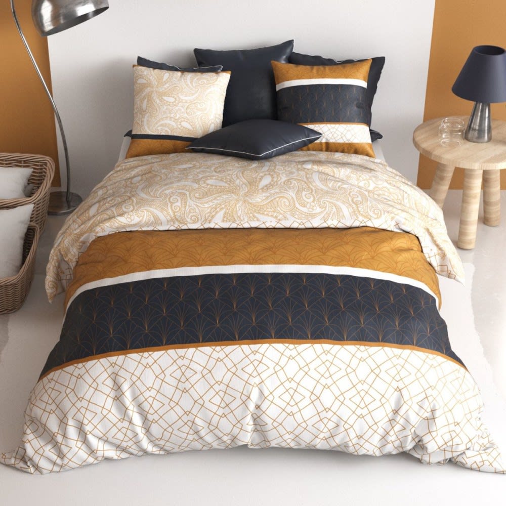 Parure de couette 100% coton 57 fils imprimée 260x240cm 2 taies - Maisons du Monde