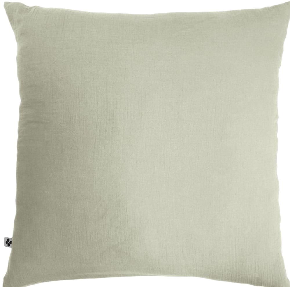 Taie d'oreiller gaze de coton vert d'eau 60x60 cm
