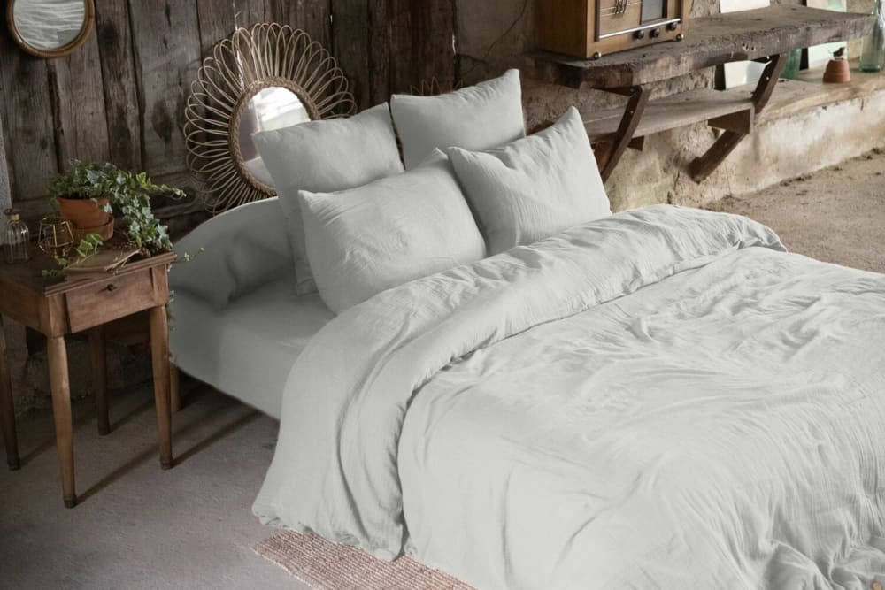 Housse de couette gaze de coton uni