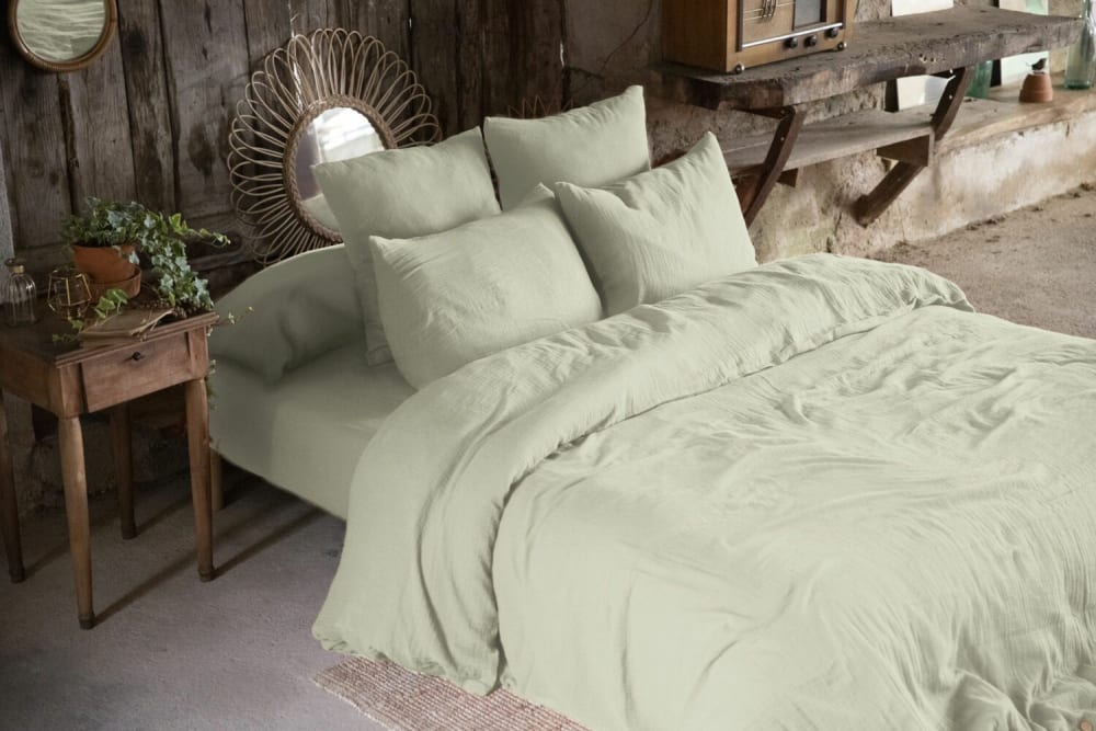 Housse de couette gaze de coton uni