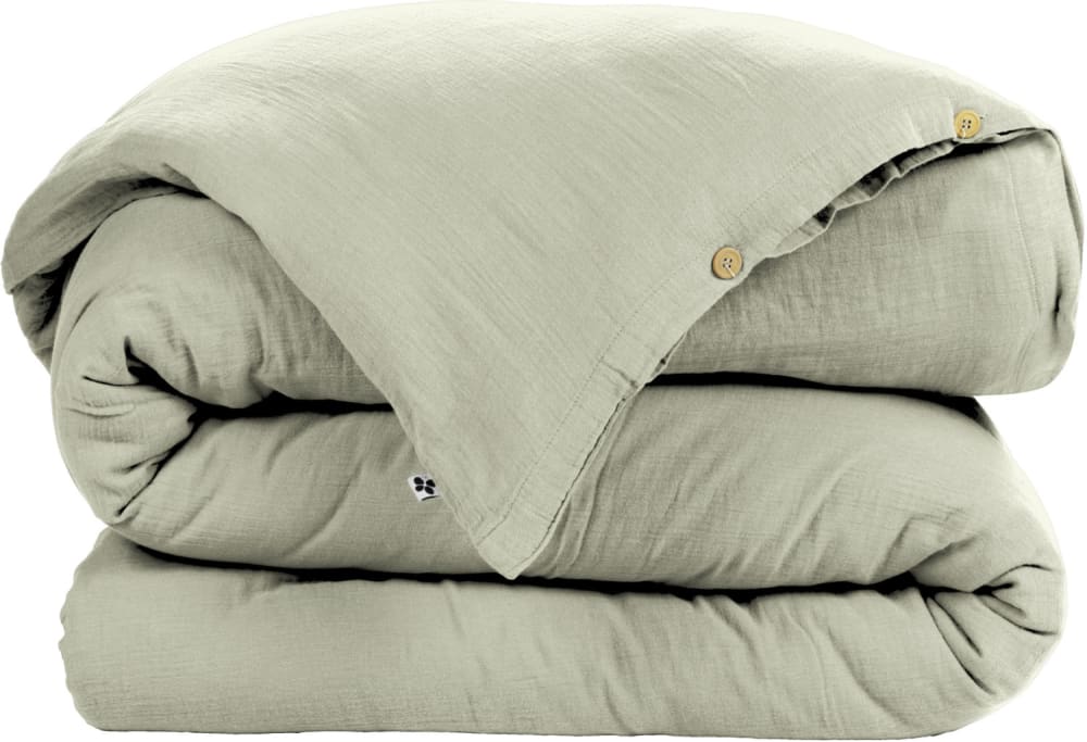 Housse de couette gaze de coton vert d'eau 260x240 cm — vue 3