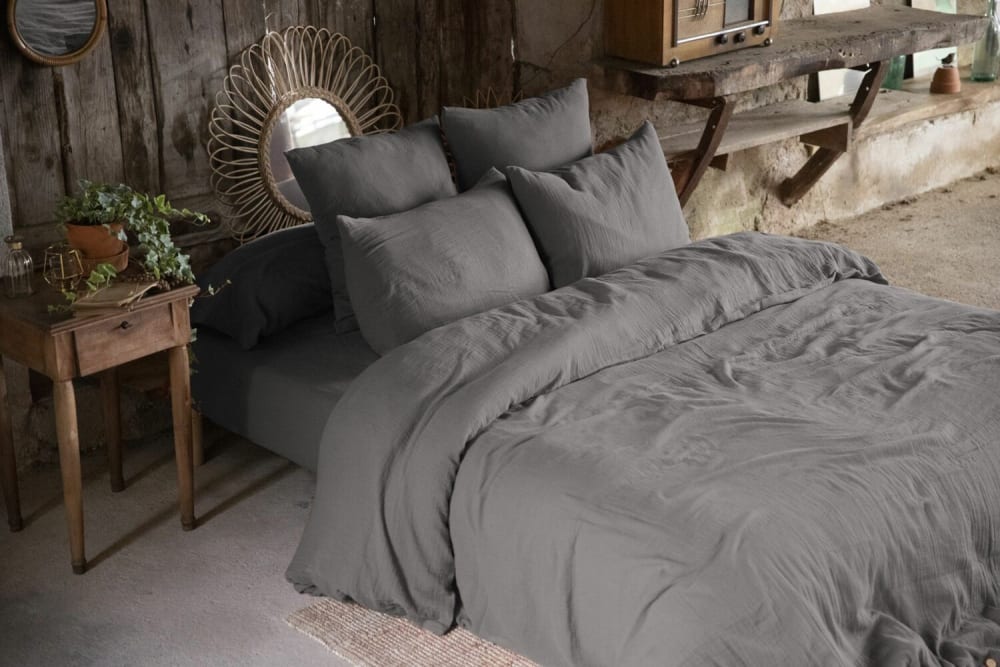 Housse de couette gaze de coton uni