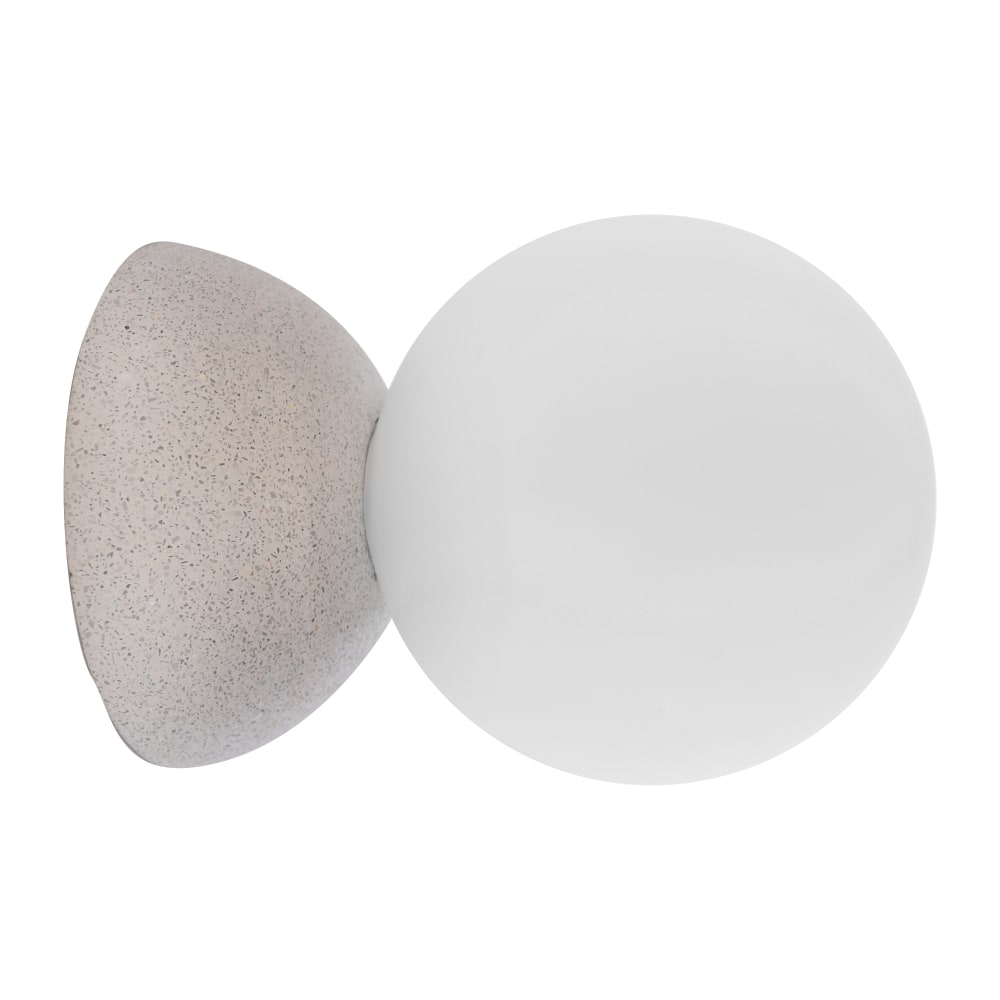 Applique béton gris avec globe opale blanc, culot G9