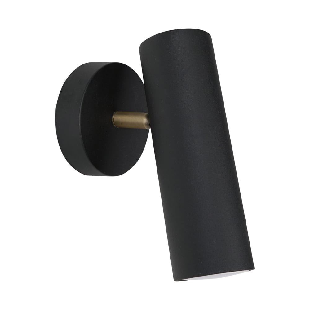 Aplique orientable milán negro arenado con casquillo gu10