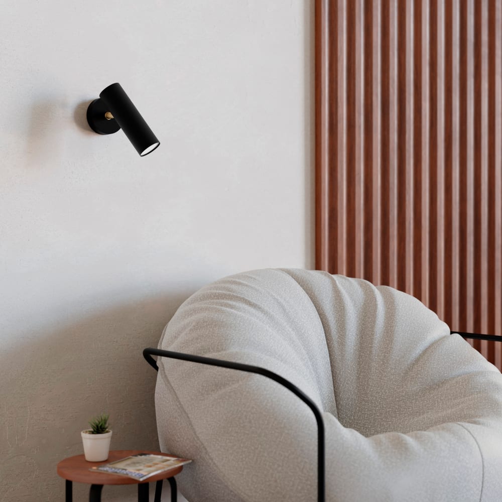 Applique orientable milán noir sablé avec culot gu10 - Maisons du Monde