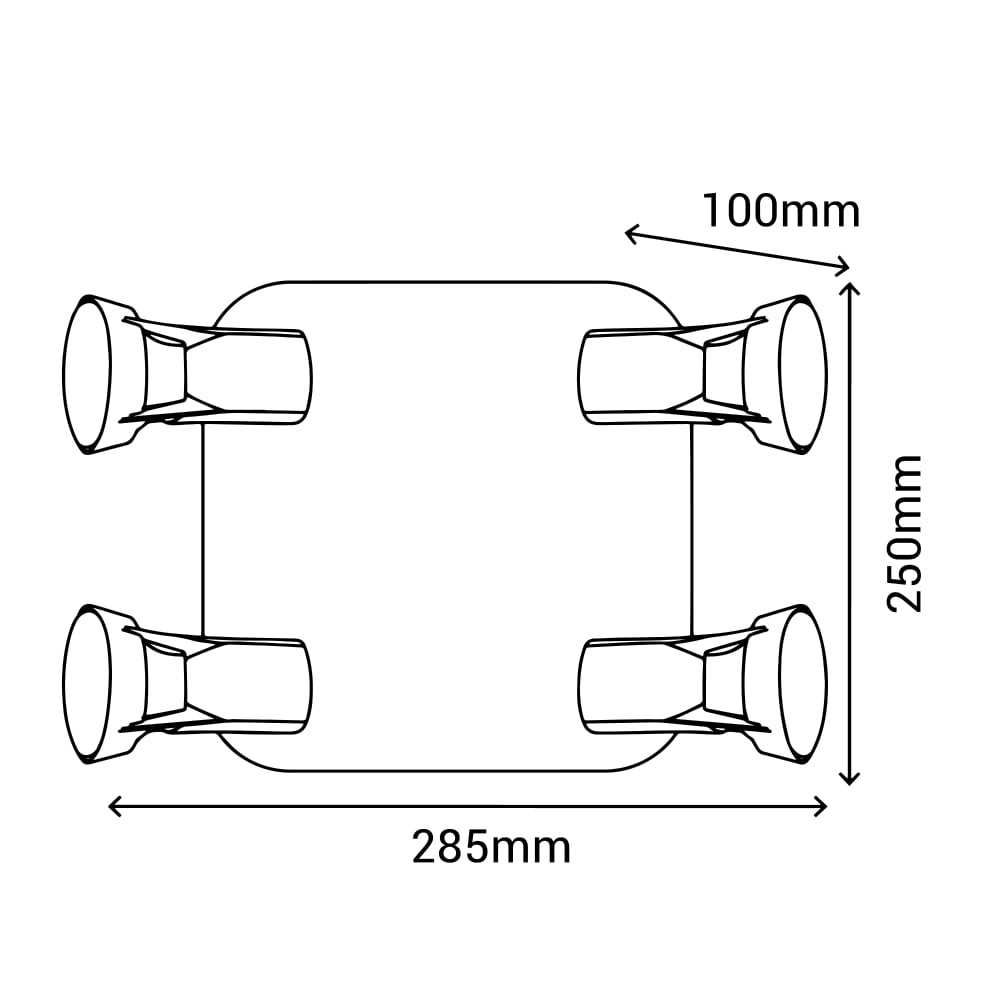 Spot de plafond orientable à 4 lumières en nickel (gu10) — vue 4