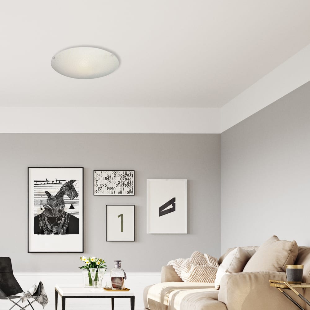 Plafonnier en verre avec design géométrique satiné — vue 3