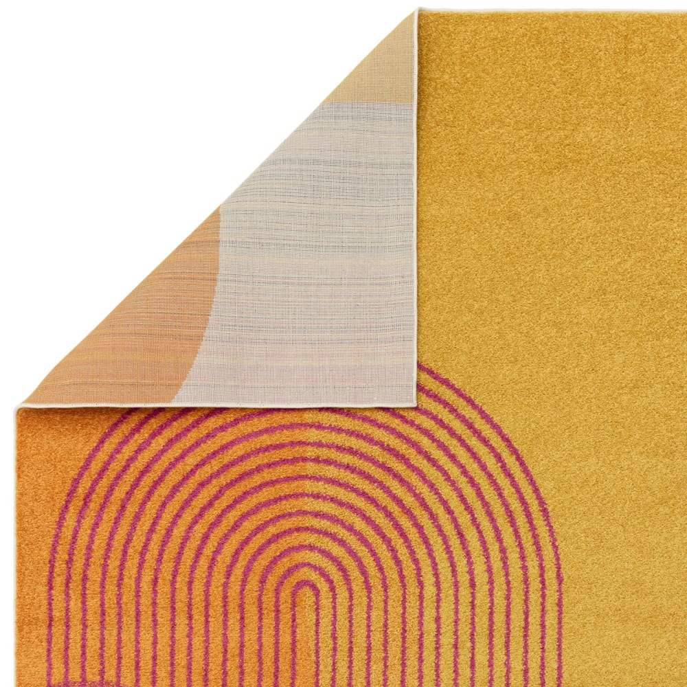 Tapis moderne tissé plat jaune 120x170 cm — vue 4