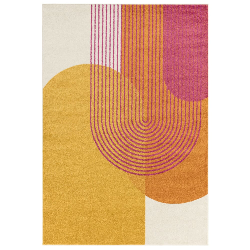 Tapis moderne tissé plat jaune 160x230 cm - Maisons du Monde