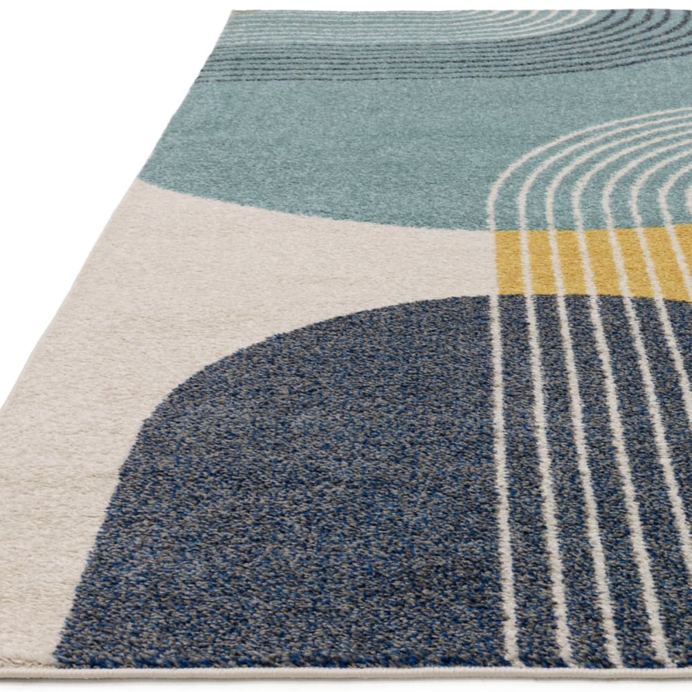 Tapis moderne tissé plat bleu 120x170 cm — vue 4