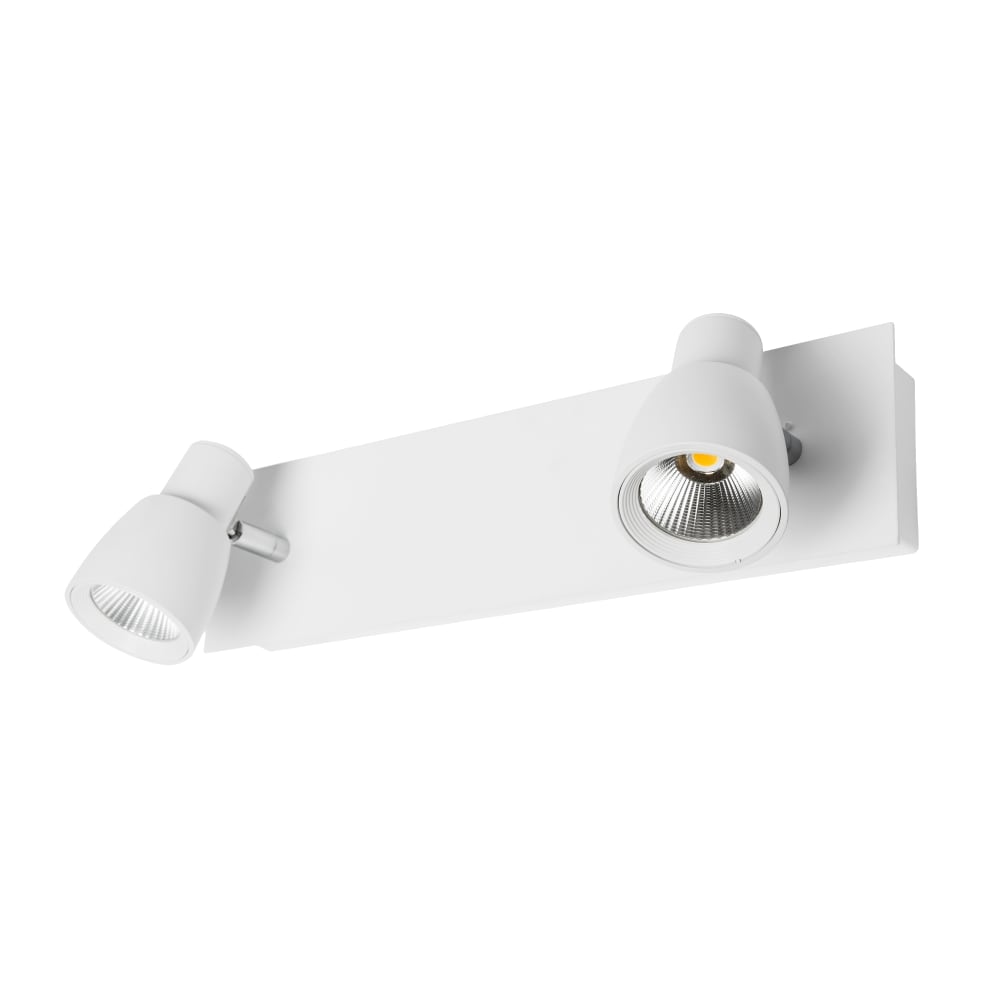 Double spot mural led orientable en aluminium finition blanc mat