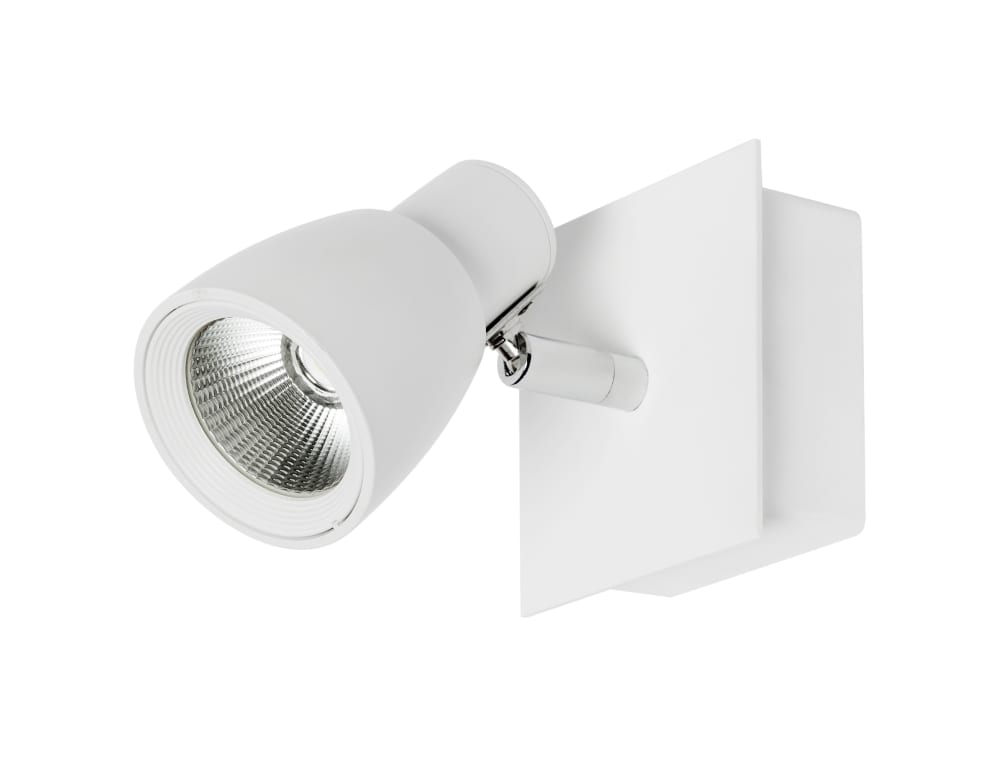 Spot mural led simple orientable en aluminium finition blanc mat