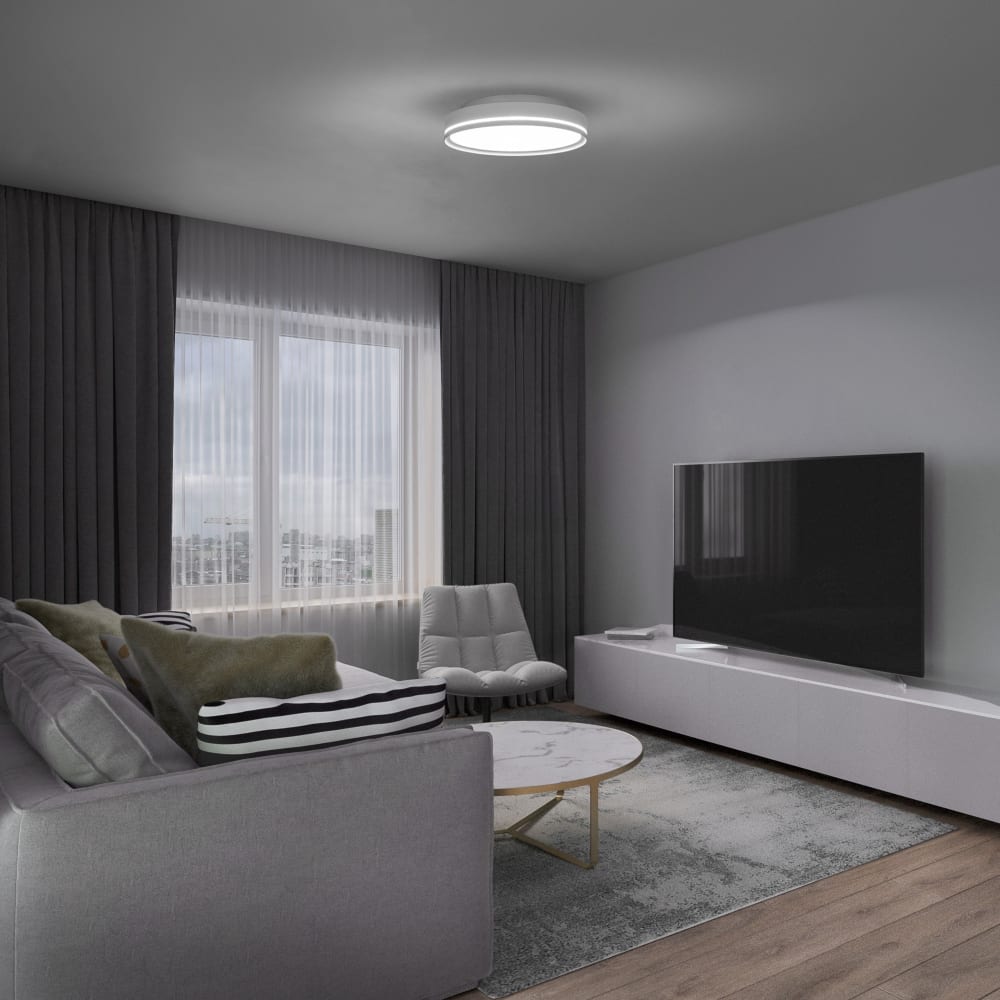 Plafonnier led circulaire blanc avec et télécommande — vue 3