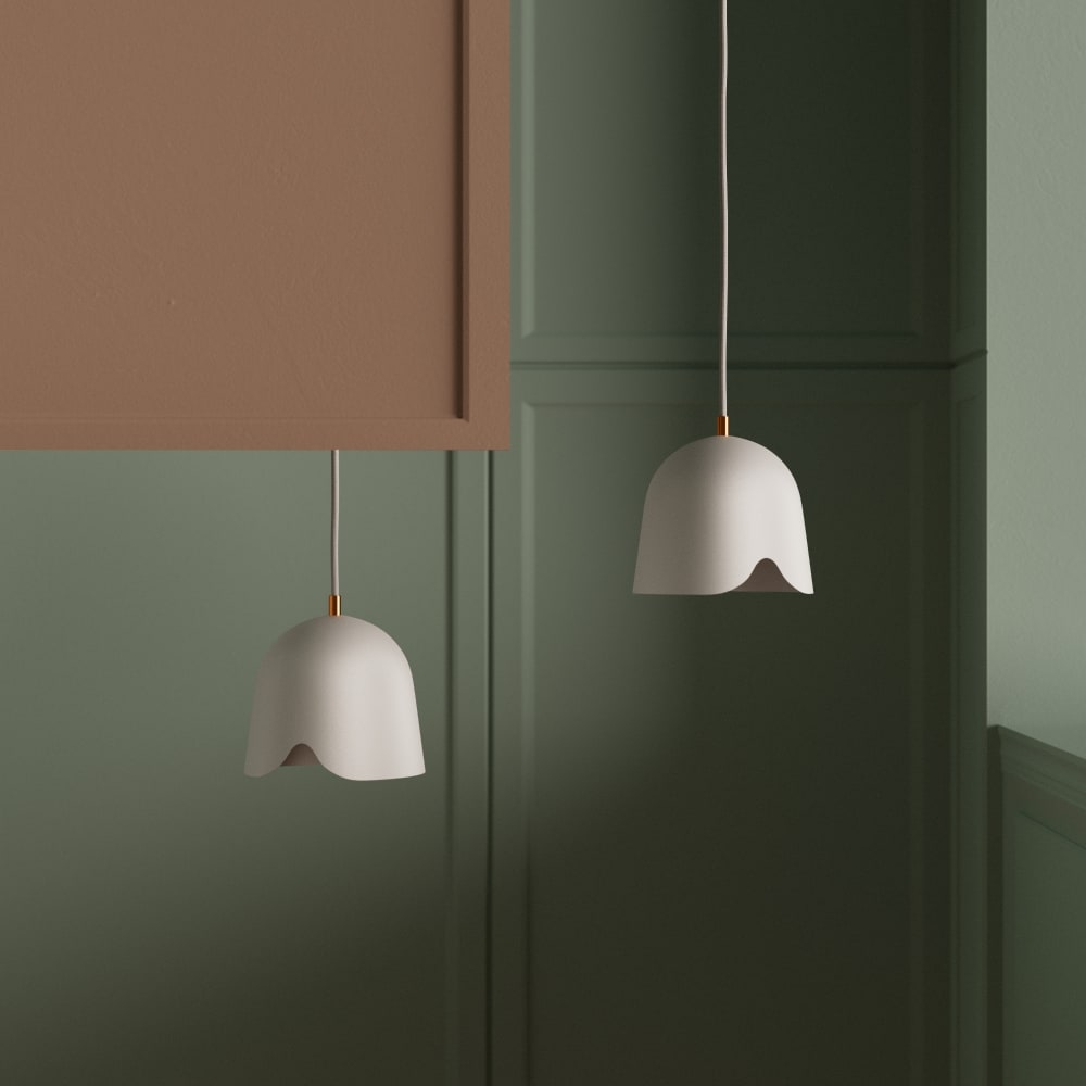 Lámpara colgante moderna blanca y dorada (e27) - Maisons du Monde