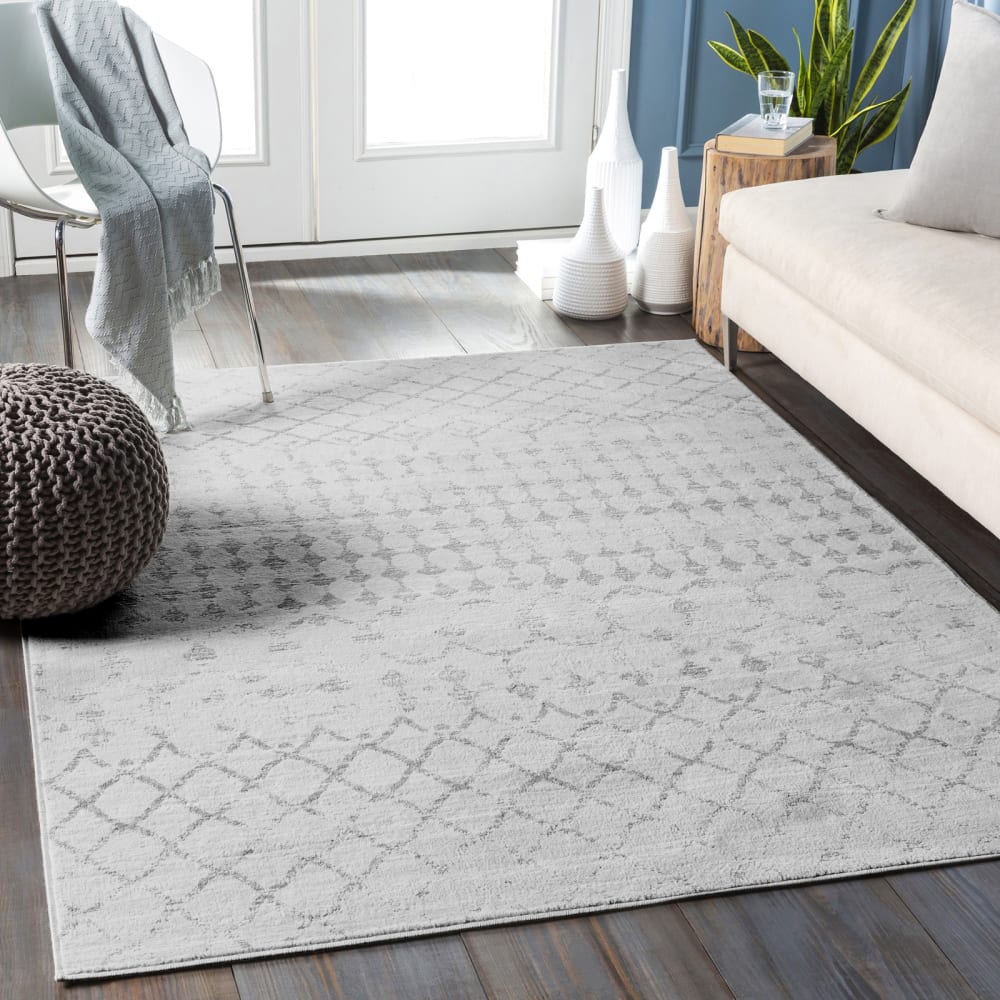 Tapis Berbère Ethnique Blanc/Gris 160x215