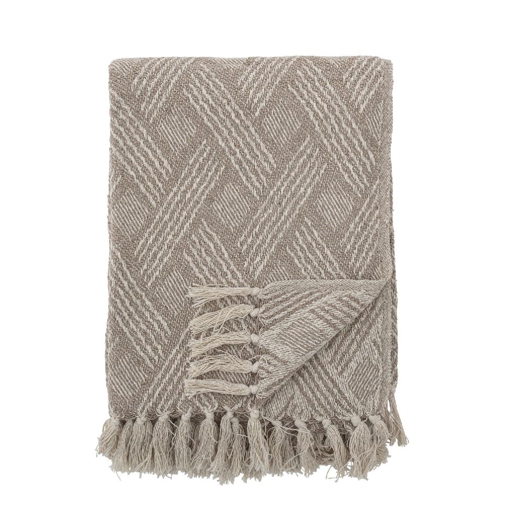 Manta de algodón reciclado beige 160x130 - Maisons du Monde
