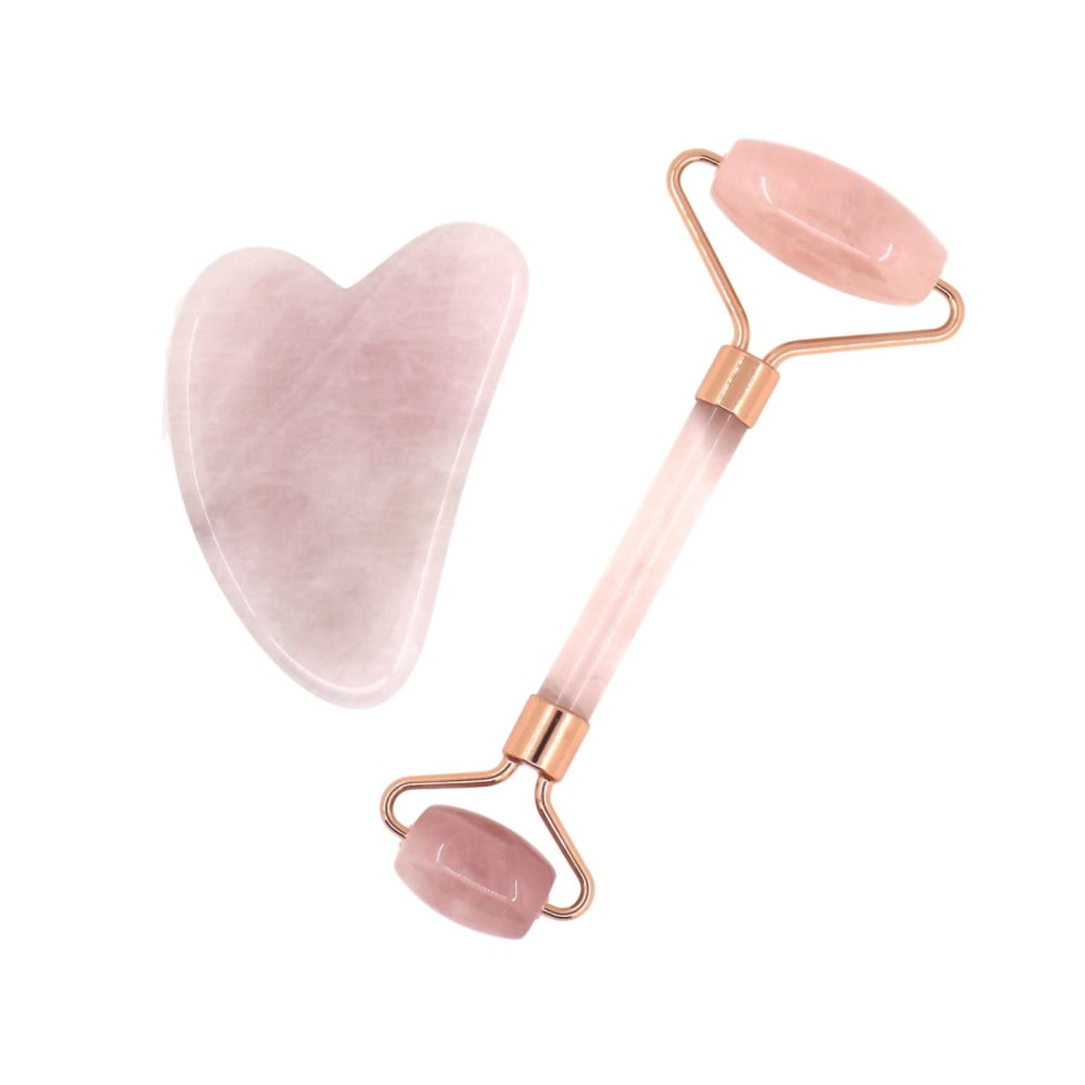Duo di pietre di quarzo rosa - Rosa - Marmo