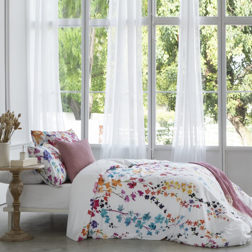 Housse de couette imprimé en percale coton multicolore 220x220 cm — vue 4
