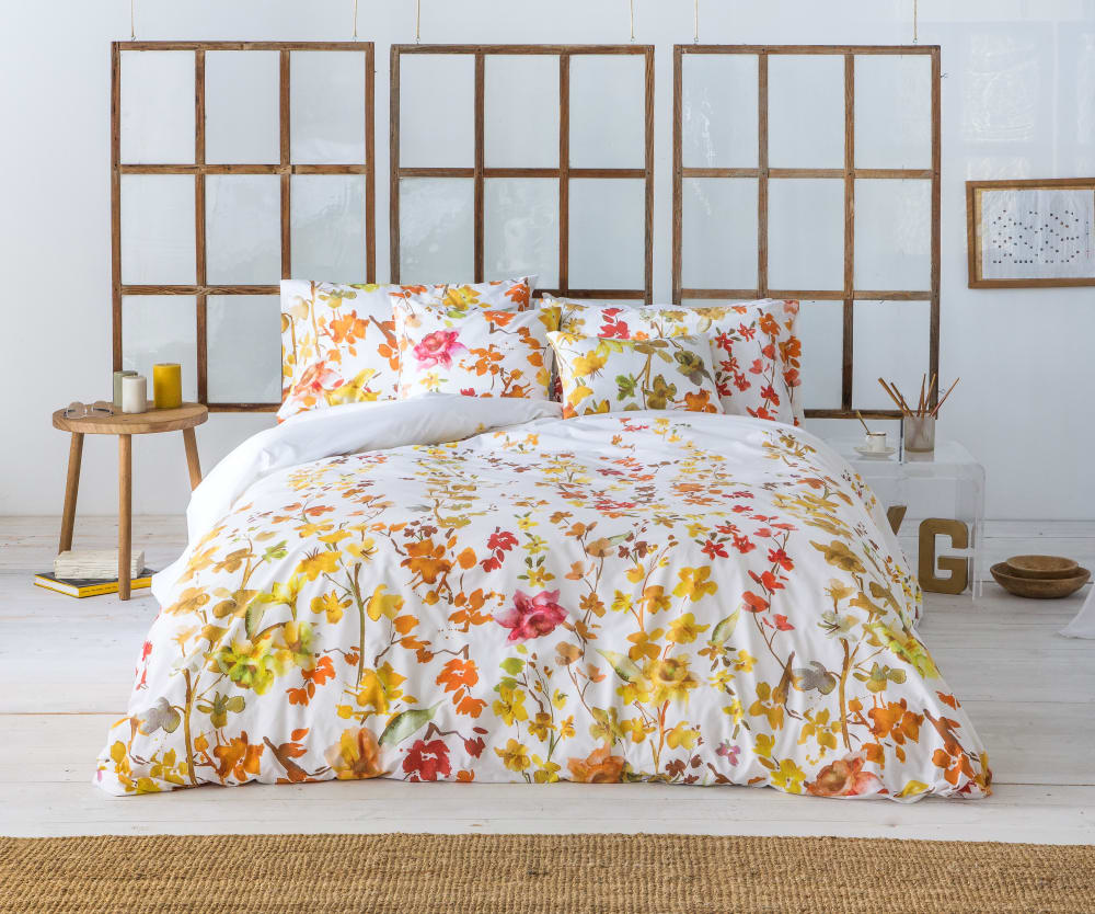 Bettbezug aus 100 % Baumwolle mit Blumenmuster, 220 x 220 cm -