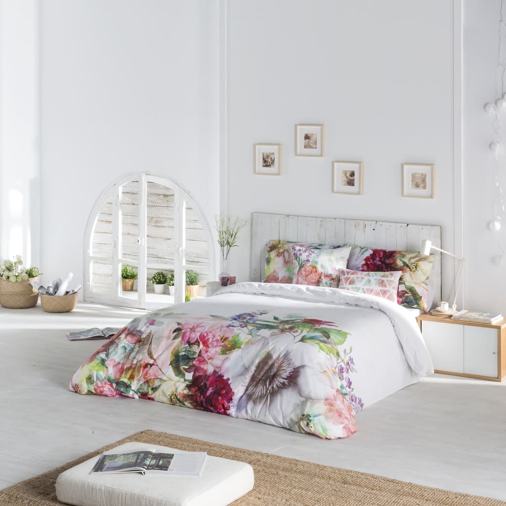 Ethere Bettbezug aus 100 % Baumwolle mit Blumenmuster, 150 x 220 cm style exotic Mehrfarbig Baumwolle