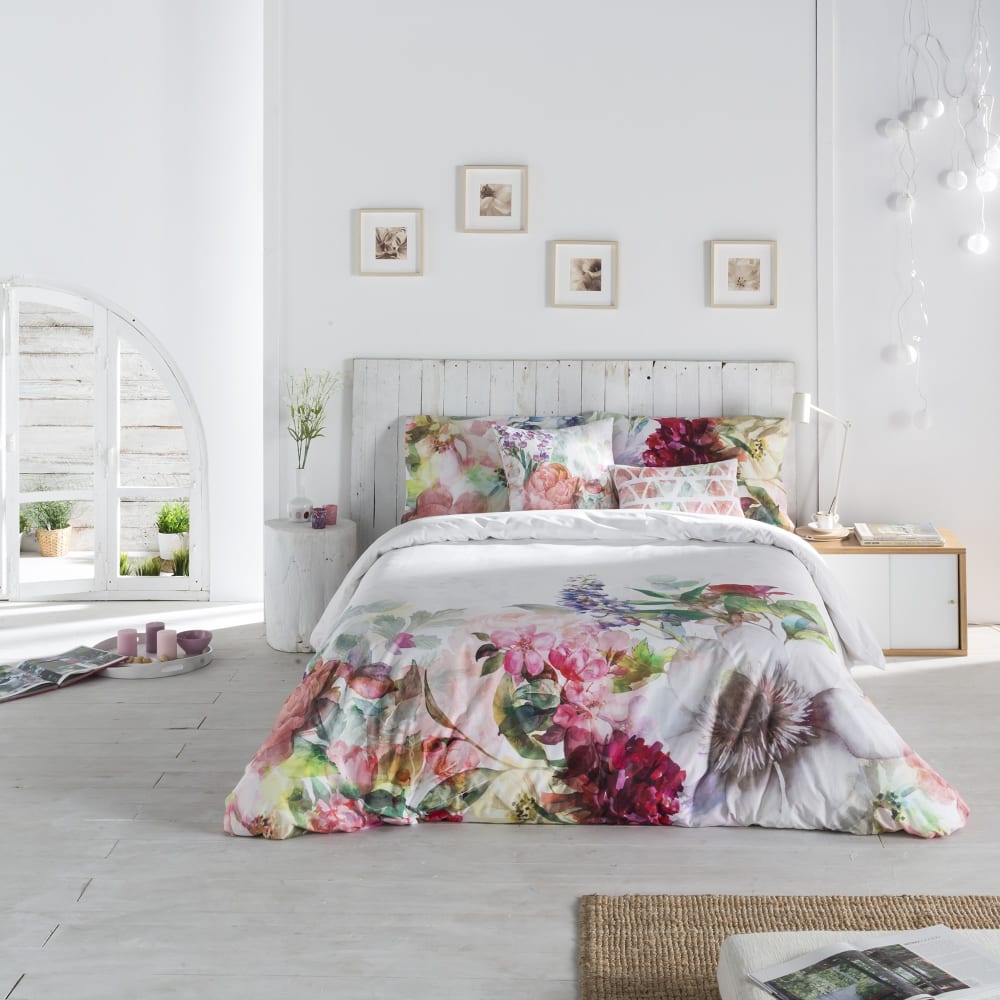 Bettbezug aus 100 % Baumwolle mit Blumenmuster, 150 x 220 cm -