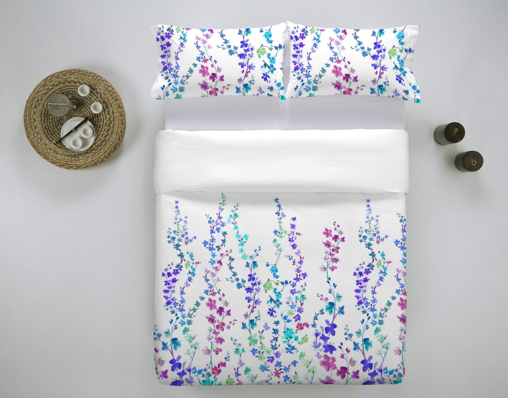 Copripiumino 100% cotone con stampa floreale 260x240 cm - Ethere