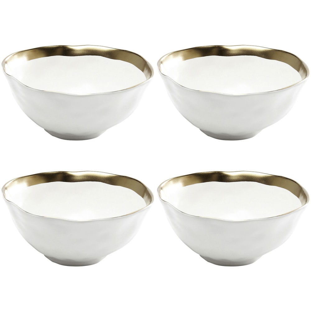 Bol en porcelaine blanche et dorée d15 - lot de 4 Bol en porcelaine blanche et dorée d15 - lot de 4
