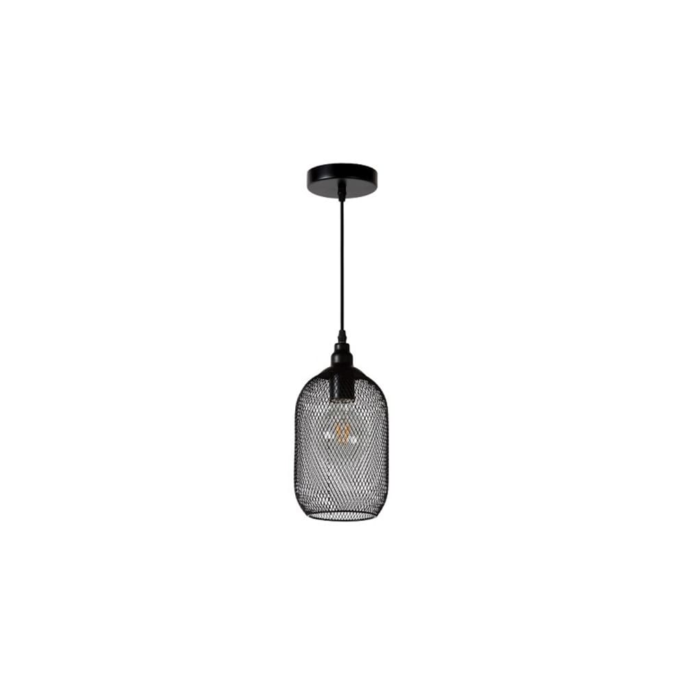 Lámpara colgante de metal 1xe27, negro - Maisons du Monde