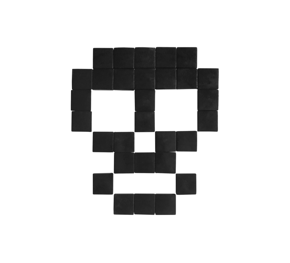 Pixel Box Dekoratives Glasmosaik Totenkopf #01 schwarz style modern Glas Kinder