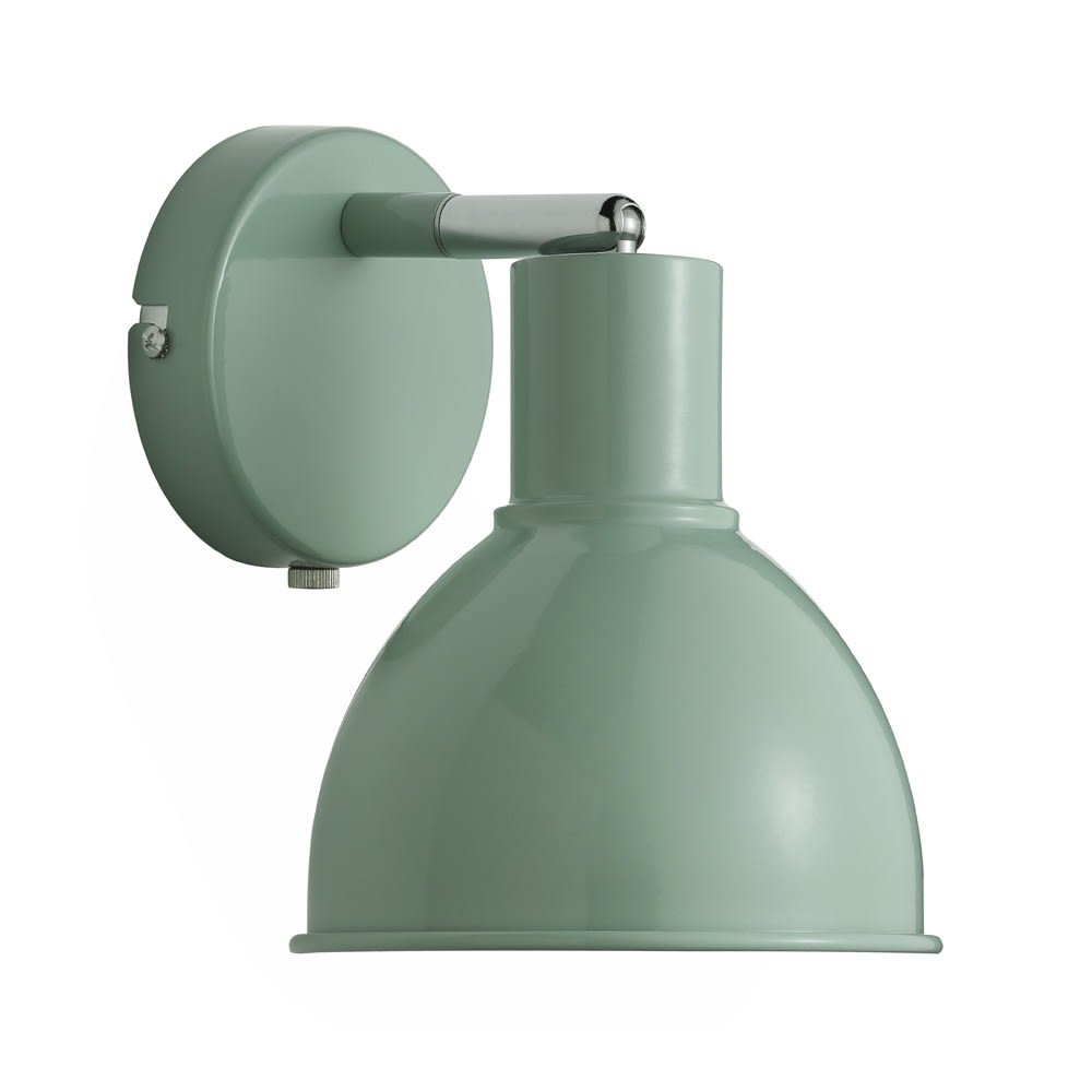 Applique murale nordique en métal vert avec interrupteur