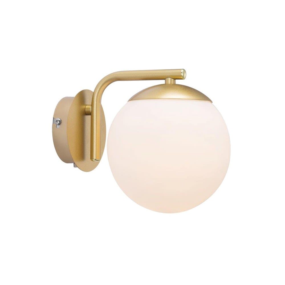 Aplique de pared elegante minimalista dorado de metal y cristal