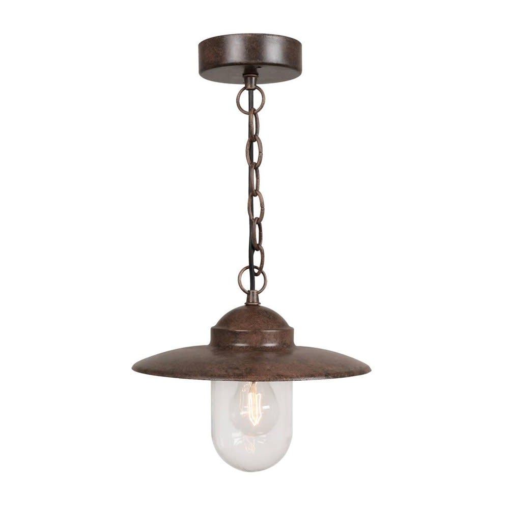 Lampada a sospensione da esterno in acciaio color ruggine - Modello Contemporaneo - Acciaio