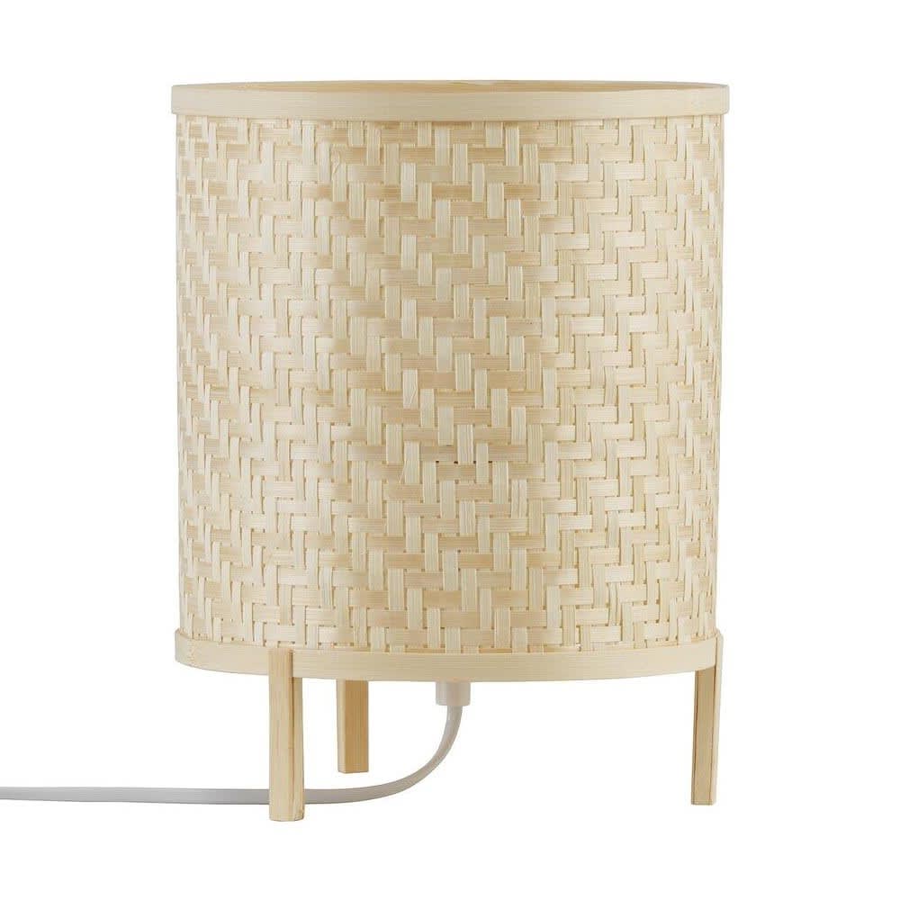 Lampada da tavolo natural beige lavorato con bambù artigianale - Modello Country - Bambù