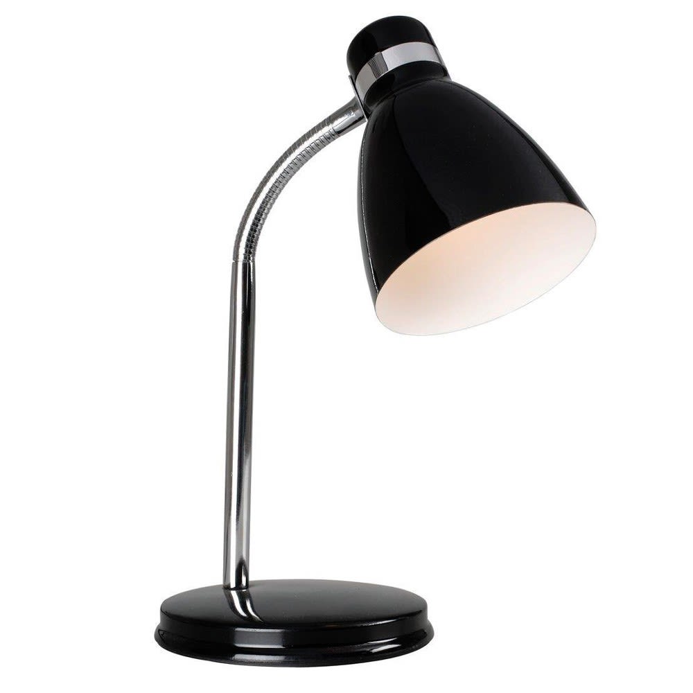 Lampe de table noire avec détails en métal