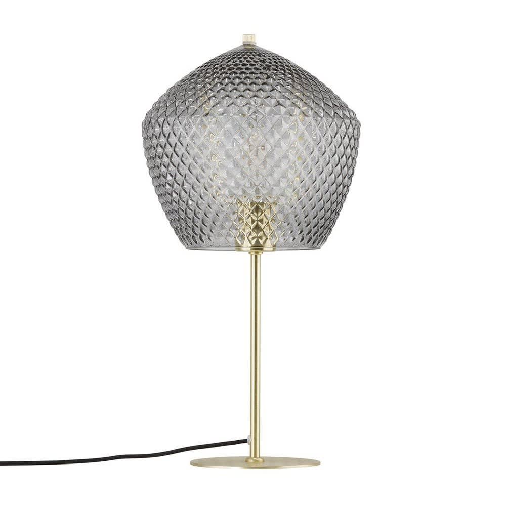 Lampe de table dorée avec abat-jour en forme de pentagone