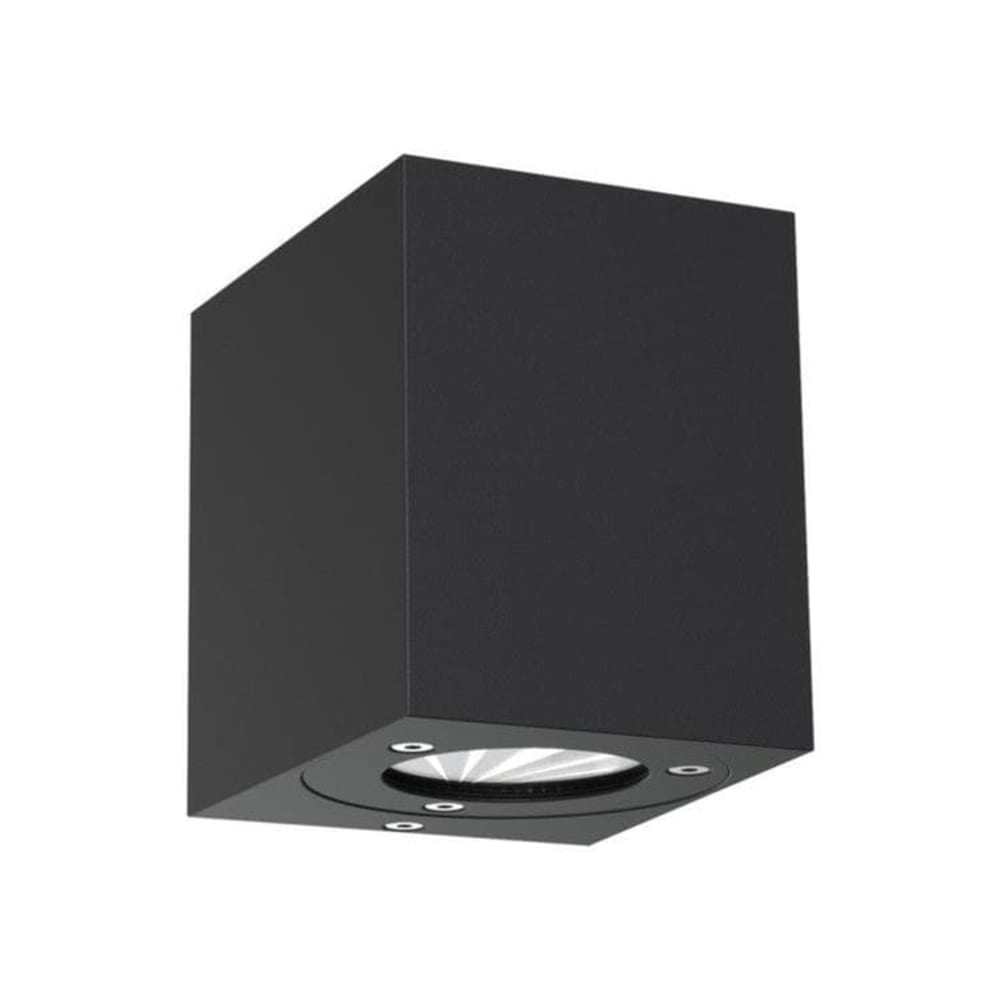 Aplique 2 luces exterior en metal negro 10,6 cm