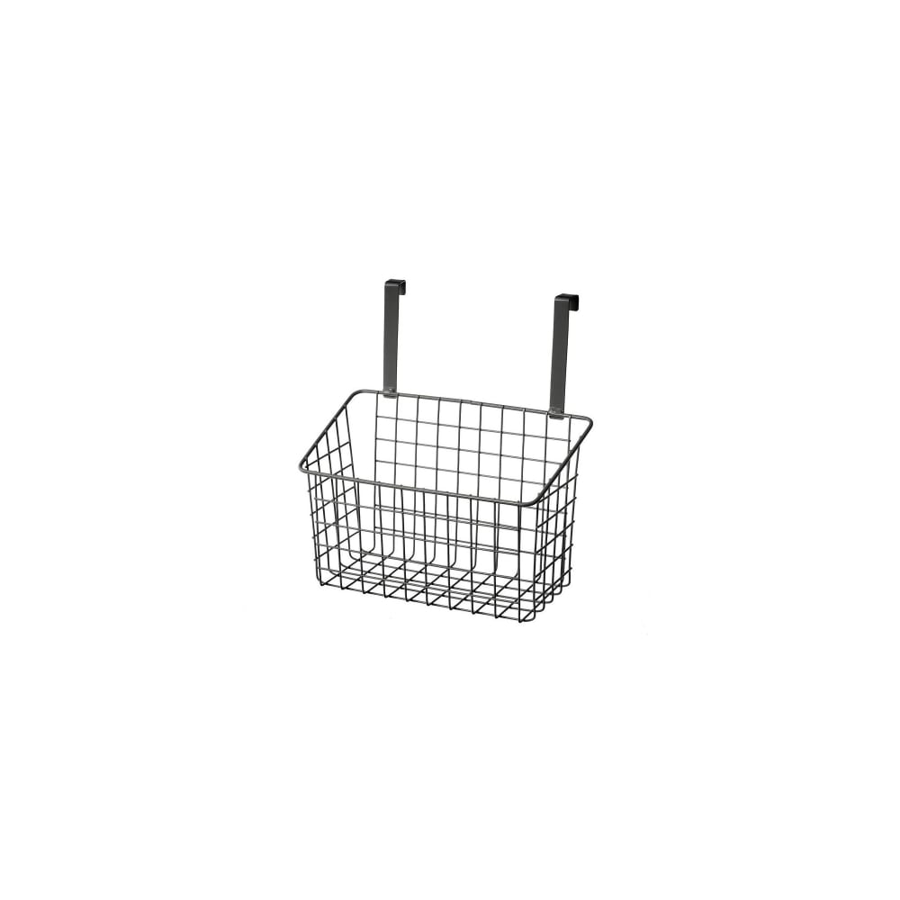 WADIGA Panier de porte pour organiser la cuisine en métal noir. Dimensions : 28x12x22.5cm (taille des crochets: 1,5x2,5x10,5cm) Couleur: Noir Matière:
