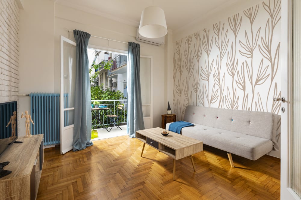 Papier peint leaves, beige 340 x 250cm — vue 4